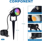 SUNVIE RGB Spot Lights Outdoor 12W LED Color Changing Landscape Lights - Image 9