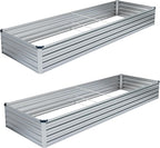 2PCS 8x4x1FT Galvanized Raised Garden Bed Kit, Vegetable Boxes-Rectangle Metal by DIIYIV