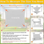 KANAGAWA Sun Shade Sail 20'x20' Grey Rectangle UV Block Canopy Awning Shelter - Image 2