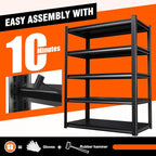 Garage Shelving-2050 lbs 5 Tier Storage Shelves, Adjustable Heavy Duty Metal - Image 6