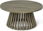Merax Patio Outdoor Acacia Wood Round Coffee Table - Image 4