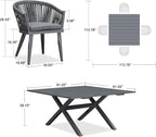 PURPLE LEAF 5 Pieces Oversized Square Outdoor Dining Set - Image 7