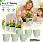 Plant Pots 7 Inch Self Watering Pots, 6 Pack Plastic Planters - Image 6