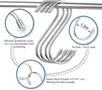 Myfolrena 20 Pack S Hooks for Hanging, 3.4 Inch Metal S Shaped Hook Heavy Duty - Image 6
