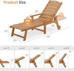 LUE BONA Outdoor Chaise Lounge Chairs Set of 4, HDPS Chaise Lounger, 5 - Image 3