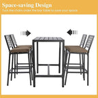 Outdoor Patio Bar Set, Bar Height Patio Dining Set, Weather-Resistant Bistro - Image 5