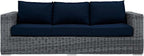 Modway EEI-1874-GRY-NAV Summon Wicker Rattan Outdoor Patio Sofa - Image 7