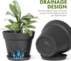 4 Inch Plastic Plant Pots with Drainage Holes and Trays – 8 Pack Small Nursery - Image 4