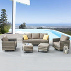 Belord Wicker Chairs Outdoor Bistro Set Oversize Patio Swivel Rocker, Rattan - Image 3