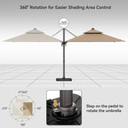9x12FT Brown Cantilever Outdoor Patio Umbrella - Image 5