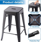 Stackable Metal Bar Stool Backless Indoor-Outdoor Counter Stools Fullmetal - Image 5