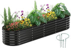 Garden Box Raised Flower Bed Galvanized Metal Planter Round Raised Garden Bed by ZFHgarden