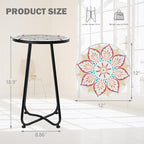 VCUTEKA Patio Side Table Outdoor Accent Table Bistro Coffee Table Plant End - Image 3