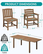 SERWALL 9-Piece Outdoor Dining Set, All Weather HDPE Outdoor Furniture Set - Image 3
