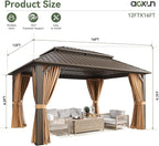 Aoxun 12x16FT Gazebo Outdoor Hardtop Pergolas - Image 3