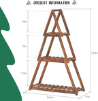 Wooden Plant Stand Indoor Outdoor, Christmas Tree Plant Shelf Indoor, 3 Tier - Image 3