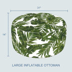 LVTXIII Indoor/Outdoor Extra Large Inflatable Ottoman Pouf D31 x H14 Inch - Image 3