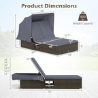 RELAX4LIFE Outdoor Rattan Daybed w/Canopy - Image 3