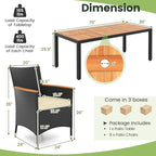 Tangkula 9 Pieces Rattan Outdoor Dining Set - Image 7