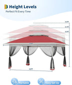 Canopy Tent 13x13 ft, Pop Up Gazebo One-Push Setup - Image 4