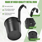 OBTANIM 12 Pack Metal Hanging Flower Pots Railing Planter Outdoor Fence Hanging - Image 3