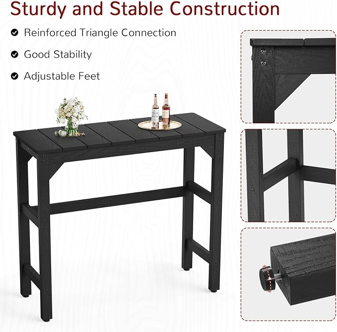 Stoog Outdoor Bar Table, All-Weather HIPS 40" Counter Height Bar Tables - Image 5