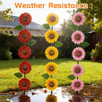 3 Pack Sunflowers Garden Stakes Decor, Metal Yard Art Decorative Garden Stakes - Image 4