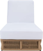 SAFAVIEH Outdoor Collection Gillian Tan Rope/White Cushion Chaise Lounge Chair by SAFAVIEH