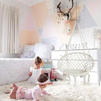 Hammock Swing Chair for 2-5 Years Old Kids, Handmade Knitted Macrame Hanging - Image 6