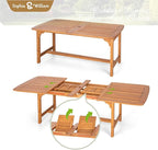 Sophia & William Acacia Wood Expandable Patio Dining Table - Image 2