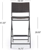 Christopher Knight Home Margarita Outdoor Wicker Barstools, 2-Pcs Set - Image 3