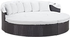 Modway Convene Wicker Rattan Outdoor Patio Retractable Canopy Round Poolside - Image 5