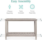 Best Choice Products 48in 2-Shelf Eucalyptus Wooden Console Table Indoor - Image 8