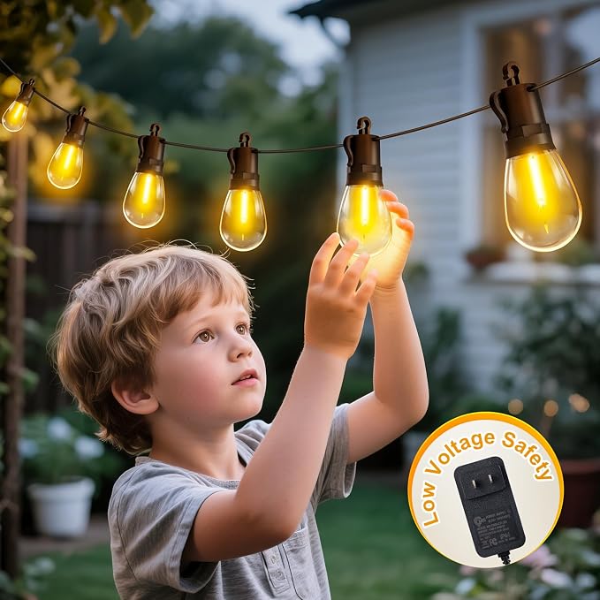 Outdoor String Lights Patio LED Light Outside - 15M 15+1 S14 LED IP65 - Image 5