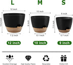 Plant Pots 12/10/9 Inch Self Watering Pots, Plastic Flower Pots, Nursery - Image 3