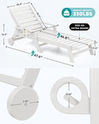 SERWALL Patio Chaise Lounge Chair Set of 6, 5 Positions Adjustable Poly Outdoor - Image 2