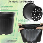 72-Pack 2/2.5/3 Gallon Flexible Plastic Plant Pots, Thickened Soft Seed - Image 3