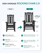 SERWALL Oversized Rocking Chair Set of 4 Outdoor, HDPE Outdoor Rocking Chair - Image 4