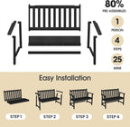 Ciokea 48" Outdoor Bench Set of 2, HDPE Weatherproof Garden Bench, 2-Person - Image 6