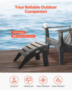 VEVOR Adirondack Ottoman, 18.7L x 19.7W x 13H Inch HDPE Plastic Folding - Image 2