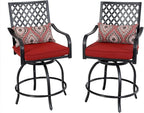 PHI VILLA Outdoor Swivel Bar Stools Set of 2, Counter Height Patio Chairs by PHIVILLAThepioneerofcomfortablehouseholdsupplies