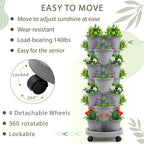 Umigy 2 Set Light Gray 7 Tier Stackable Vertical Planters - Image 6