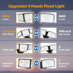 LUTEC 80W Dusk to Dawn Flood Lights Outdoor, 9000LM Super Bright LED Security - Image 6