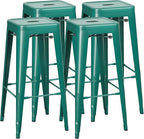Shahoo 30 Inches Metal Bar Stools Counter Height Stackable Backless Stools by BuynowfromShahoo