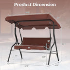 Porch Swing Outdoor, 3 Person Patio Swing w/Removable Cushion, Stand & - Image 9