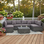 Tangkula 7 Pieces Wicker Patio Furniture Set, All-Weather Outdoor Rattan - Image 2