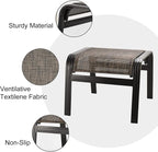 Outdoor Ottomans for Patio Footrest Metal Chairs Patio Footstools Furniture - Image 4
