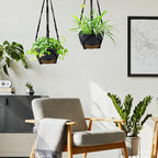 2 Pack Hanging Planters Set, 10 Inch Indoor Outdoor Hanging Plant Pot Basket - Image 3