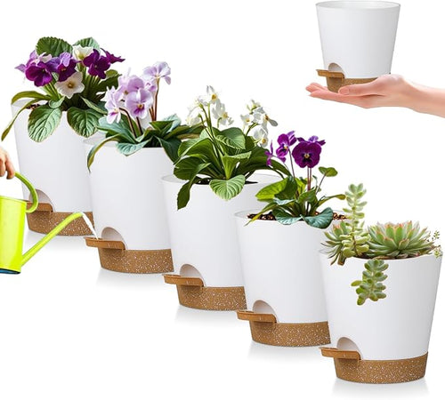 5 Pack 5 inch Self-Watering Pots, African Violets Planter by zople