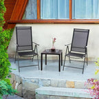 PHI VILLA Outdoor Patio Side Table Set of 2, Outside Coffee Bistro Table - Image 2